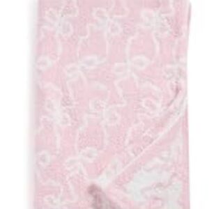 LoveShackFancy Pink teddy bow blanket
